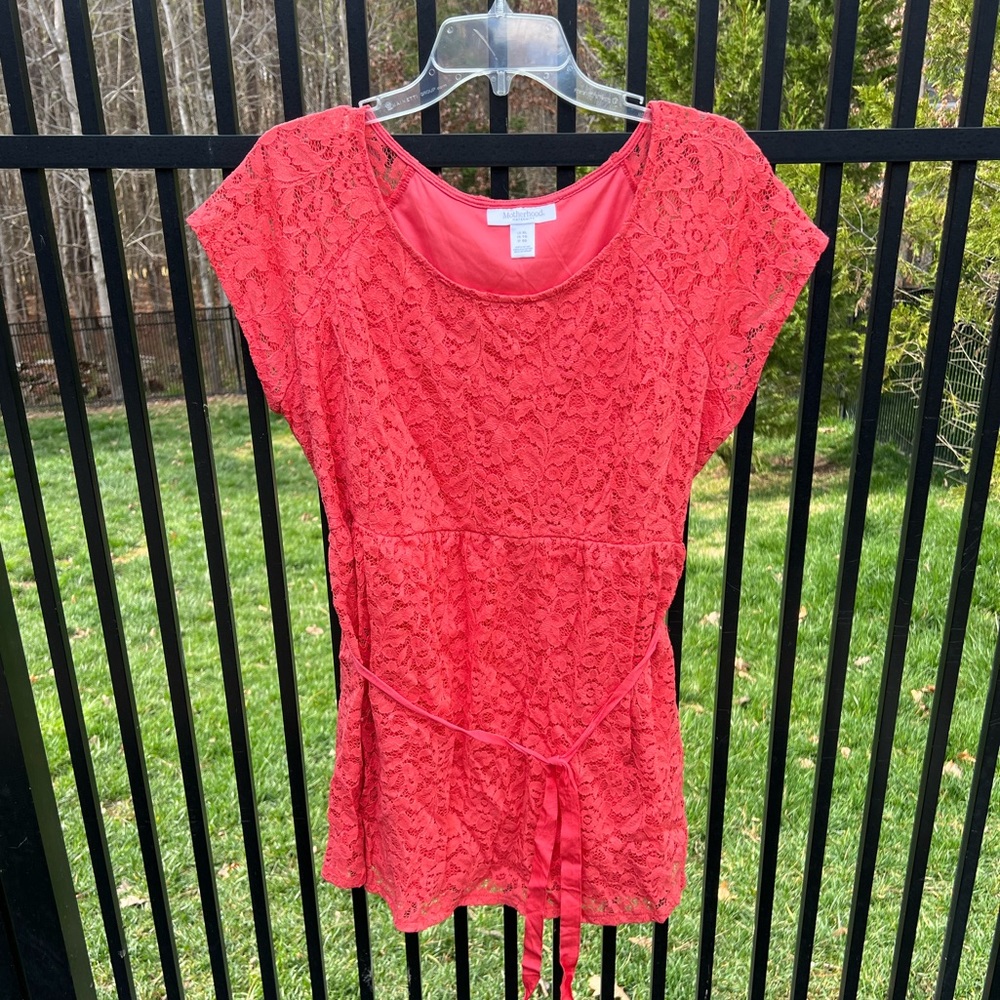Motherhood Maternity Lace Short Sleeve Top size XL